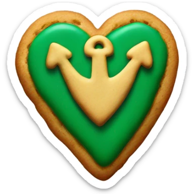 cookie heart with dark green anchor sticker