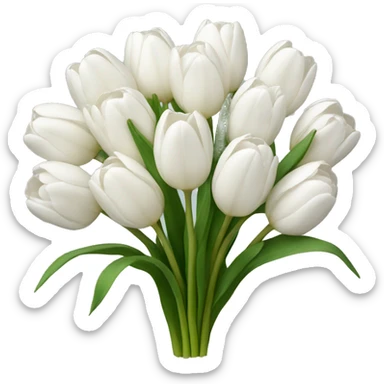 white tulip bouquet  sticker