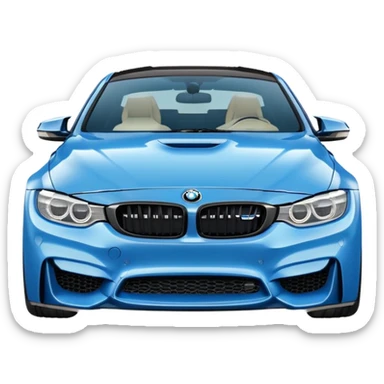 A retro sticker of a blue BMW M4 competition  sticker