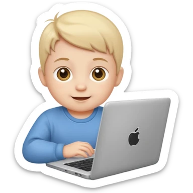 A baby DEVELOPER WITH A laptop sticker