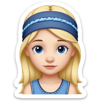 A girl wearing a headband with stitch on it ￼ sticker
