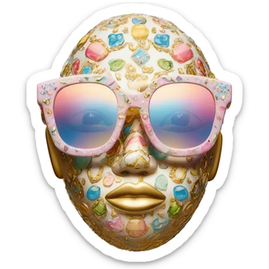 Dolce and Gabbana sunglasses with colourful pastel ornament print and golden detais  sticker