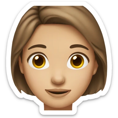 Girl with brown hair fair skin brown eyes sticker