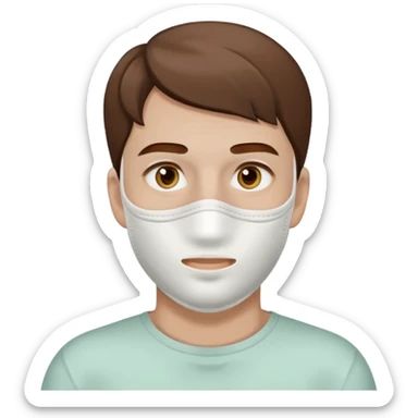 man with white clay face mask on sticker