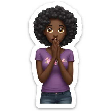 Black girl blowing kisses sticker