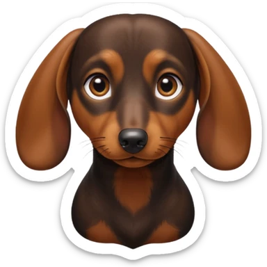 dachshund facing forwards, head and shoulders sticker