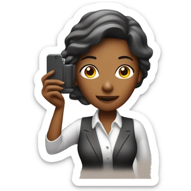 Lady corporate business owner shooting food photos & videos with her phone sticker