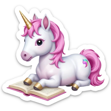 Unicorns read book
A baby unicorn lying on its belly, flipping pages with its hoof.













 sticker