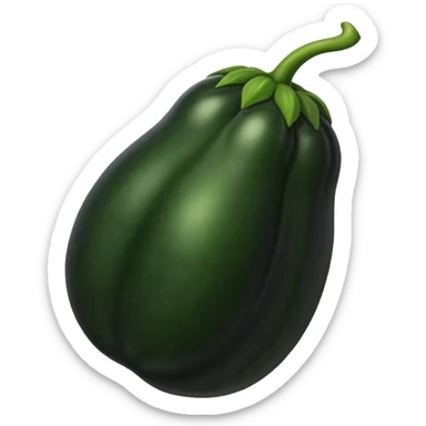 Pepino todo preto,com nenhum verde sticker