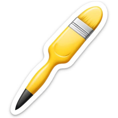 A digital paintbrush hovering in the air, drawing an incomplete emoji with smooth, sketch-like lines. Tiny sparkles and creative energy flow from the brush, giving the sense of creation. Minimalist, clean, and modern digital illustration, perfect for an empty state UI. sticker