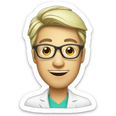 white teacher with glasses drinks mojito sticker