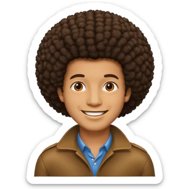 man with afro sticker