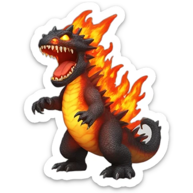 fire kaiju sticker
