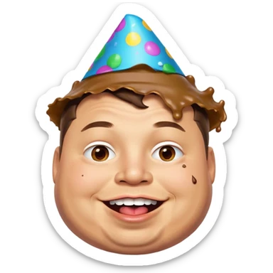 overweight elon musk partying with poop all over his mouth sticker