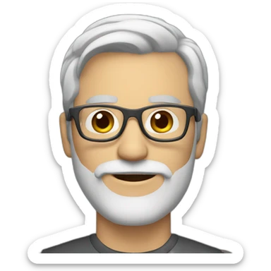 40 year old white man with grey hair and grey beard and dark glasses sticker