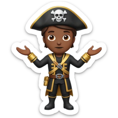 animated emoji for a player called prophet of doom I Dont Know shruging emote needs to be white male space pirate themed and dark sticker