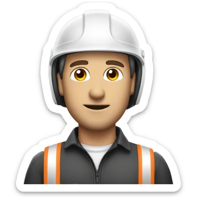 Canadian man wearing , helmet safety and earplug sticker