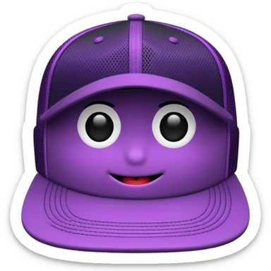 Black and purple trucker hat sticker