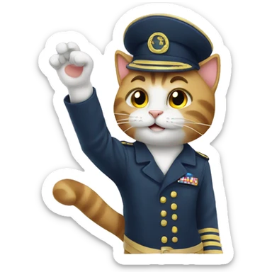 saluting cat sticker