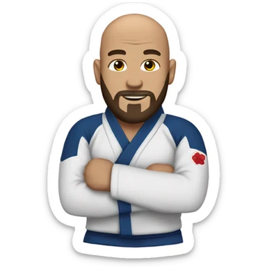 A bald bearded guy in a jiu jitsu gi  sticker