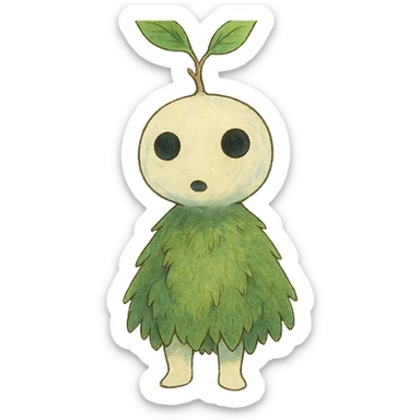 whimsical forest spirit sticker