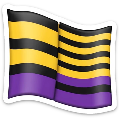 Nonbinary pride flag that goes from the top (black, white ,yellow) to the end (purple) sticker