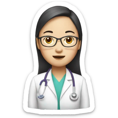 female East Asian pediatrician sticker