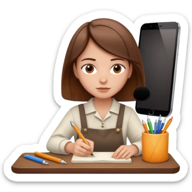 A person crafting content/storyteller  sticker