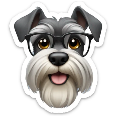 schnauzer with glasses sticker