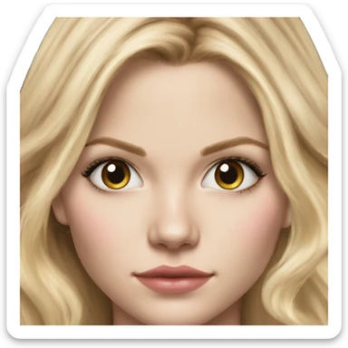 jennifer morrison long blonde hair teenager,grey eyes, hyperreal photoreal portrait sticker