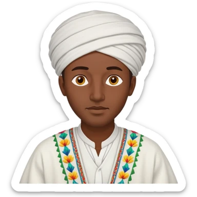 Ethiopian man in traditional clothing sticker