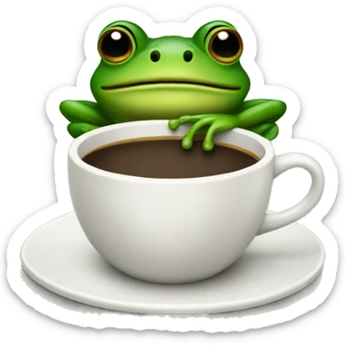 Frog with coffee sticker