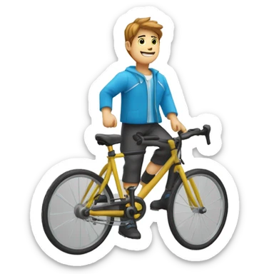 Un garçon sur un vélo avec une banderole dans les mains sticker