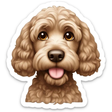 brown cockapoo sticker