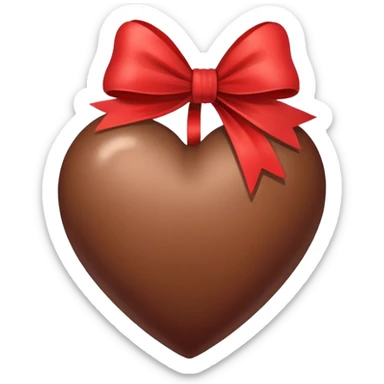 Brown heart with bow sticker