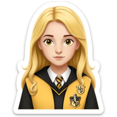 Charlotte Skeoch is hannah abbott in harry potter, wear hogwarts Hufflepuff uniform sticker