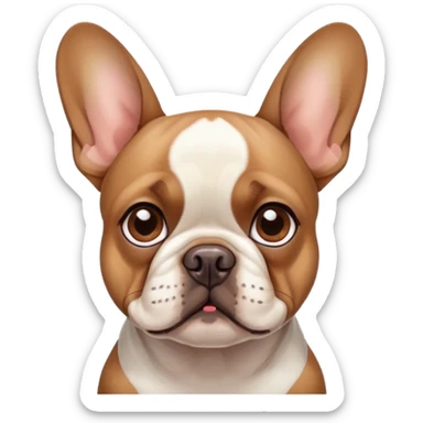 french bulldog with brown polka dot ears and brown fur around its left eye sticker