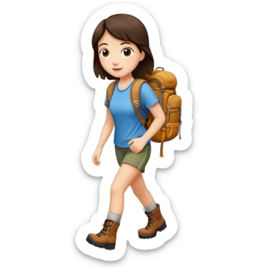 Brunette walking in scenic route sticker