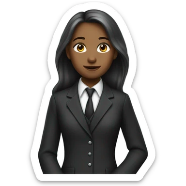 Long haired girl banker sticker