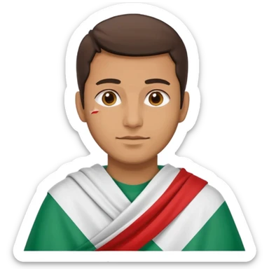 A guy with a lebanese flag sticker