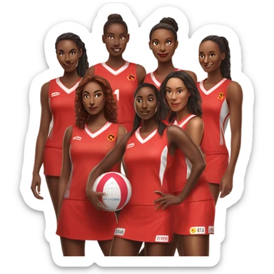 Red Devils netball team ladies sticker