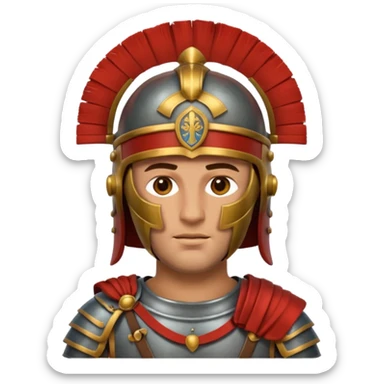  Emoji portrait of a Roman legionary. Helmet, armor, sticker