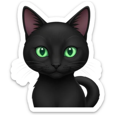 a noble black cat with a long tail sticker