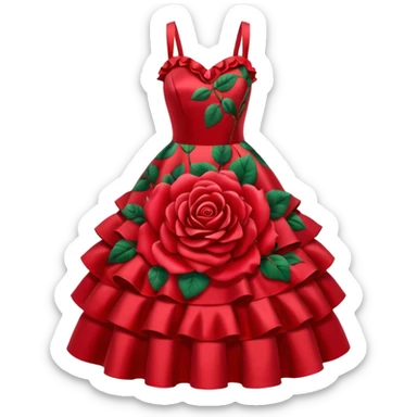red rose dress no body sticker