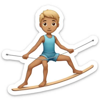 person on tightrope holding horizontal balancing stick
 sticker