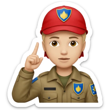 Red with tactical capholding bosnia flag one finger up sticker