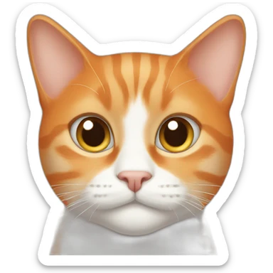 orange cat white chin sticker