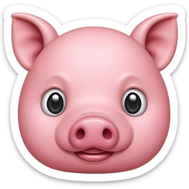 pink round pig snout sticker