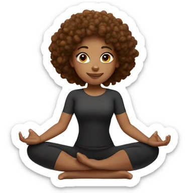light skin black girl with brown curly hair in fire log yoga pose sticker