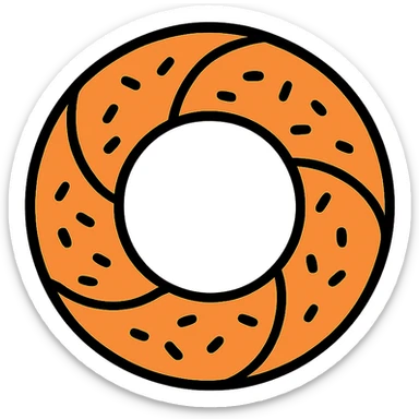 a simit, Turkish sesame bagel, flat icon style, simple and clean sticker
